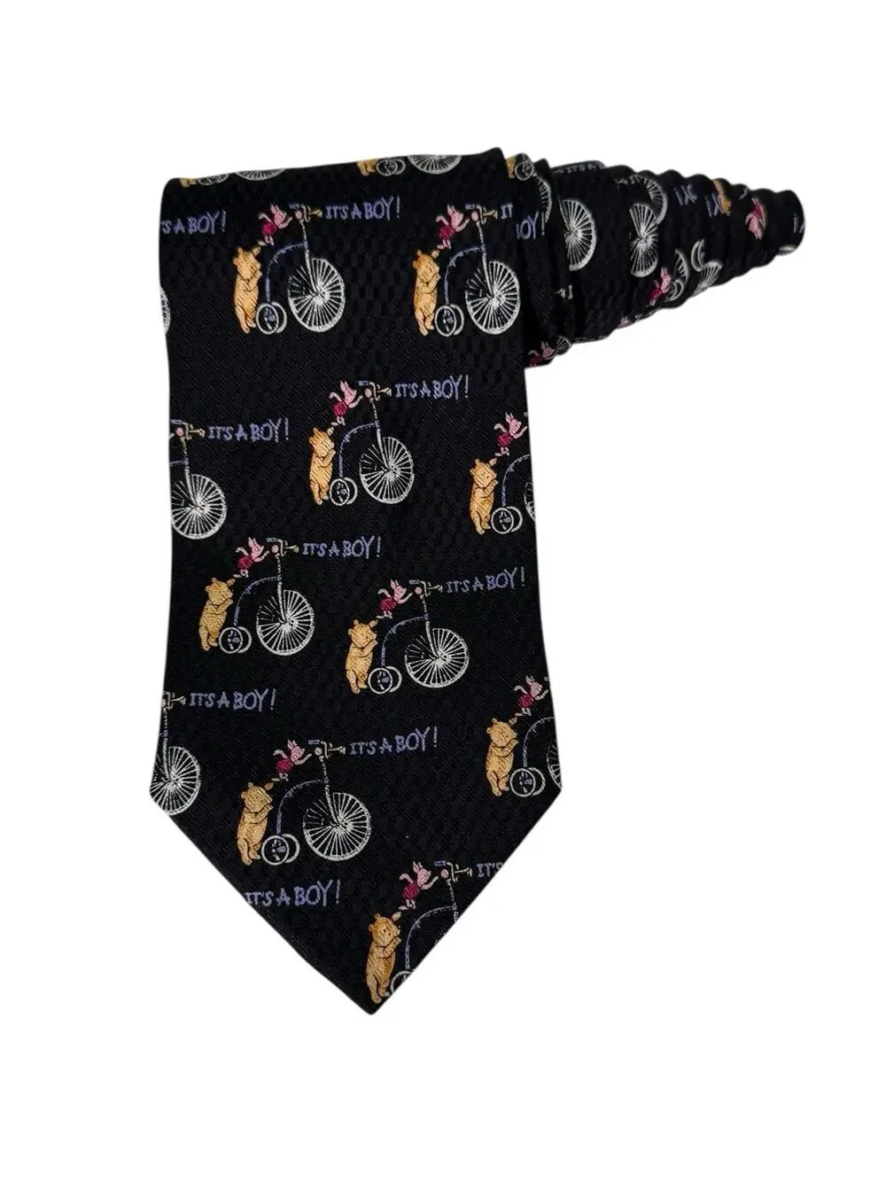 Disney Classic Pooh Piglet It’s A Boy Vintage Necktie Winnie The Pooh